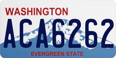 WA license plate ACA6262
