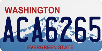 WA license plate ACA6265