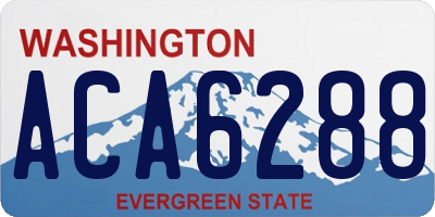 WA license plate ACA6288