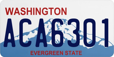 WA license plate ACA6301