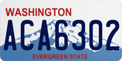 WA license plate ACA6302