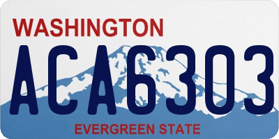 WA license plate ACA6303