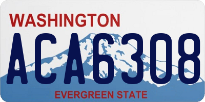 WA license plate ACA6308
