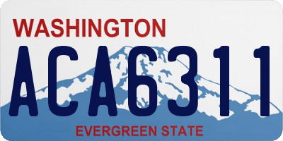 WA license plate ACA6311