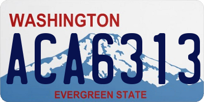 WA license plate ACA6313
