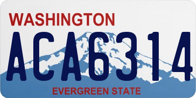 WA license plate ACA6314