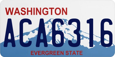 WA license plate ACA6316