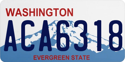WA license plate ACA6318