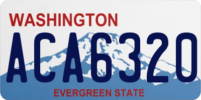 WA license plate ACA6320