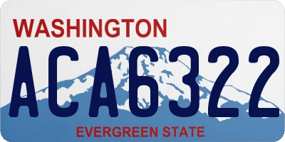 WA license plate ACA6322