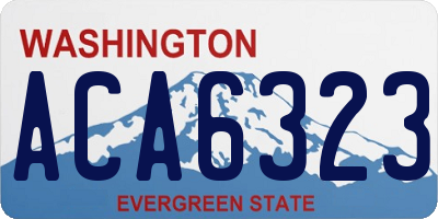 WA license plate ACA6323