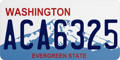 WA license plate ACA6325