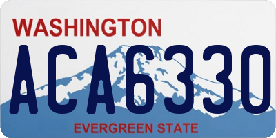 WA license plate ACA6330
