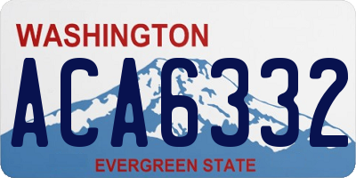 WA license plate ACA6332