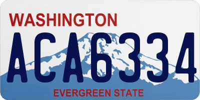 WA license plate ACA6334