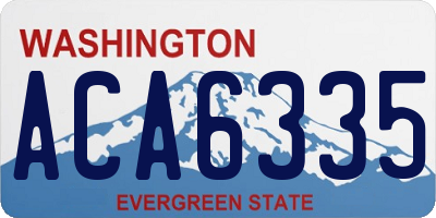 WA license plate ACA6335