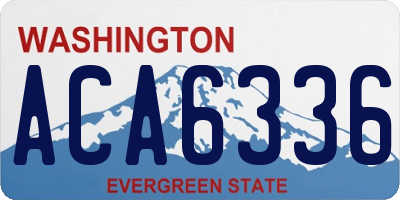 WA license plate ACA6336