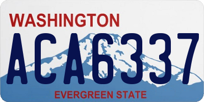 WA license plate ACA6337