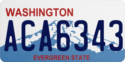 WA license plate ACA6343
