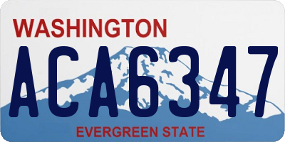 WA license plate ACA6347