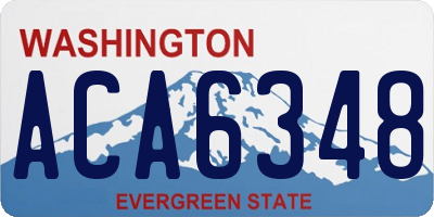 WA license plate ACA6348