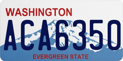 WA license plate ACA6350