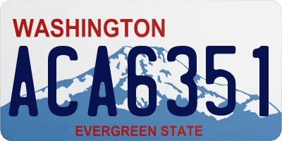 WA license plate ACA6351