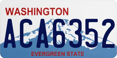 WA license plate ACA6352