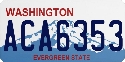WA license plate ACA6353