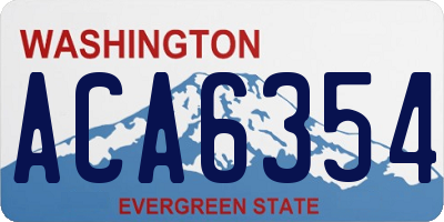 WA license plate ACA6354