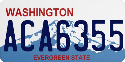 WA license plate ACA6355
