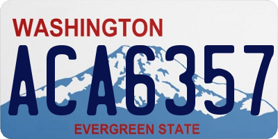 WA license plate ACA6357