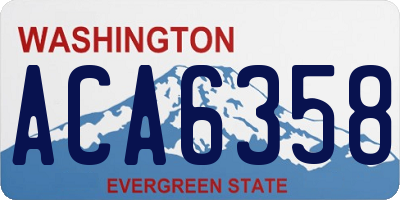 WA license plate ACA6358