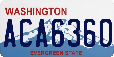 WA license plate ACA6360