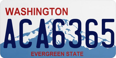 WA license plate ACA6365