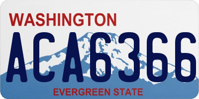 WA license plate ACA6366