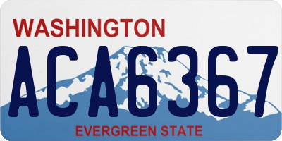 WA license plate ACA6367