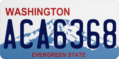 WA license plate ACA6368