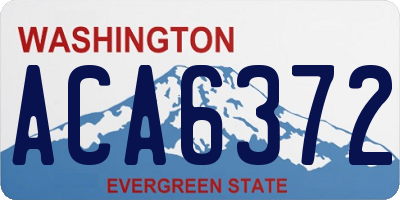 WA license plate ACA6372