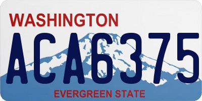 WA license plate ACA6375