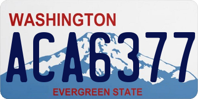 WA license plate ACA6377