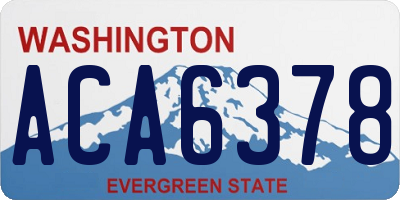 WA license plate ACA6378