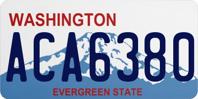 WA license plate ACA6380