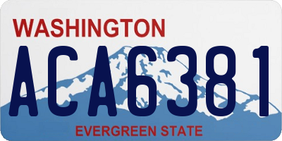 WA license plate ACA6381