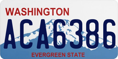 WA license plate ACA6386