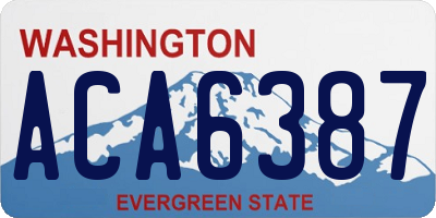 WA license plate ACA6387