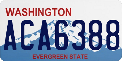 WA license plate ACA6388