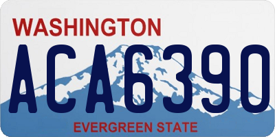 WA license plate ACA6390