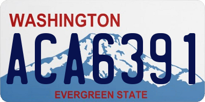 WA license plate ACA6391