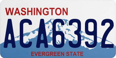 WA license plate ACA6392